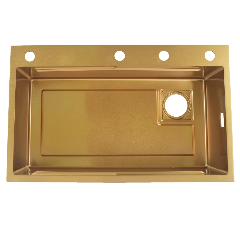 Gold Finish Countertop Sink with Cup Washer