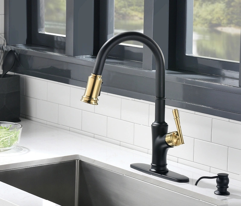 Modern Black 304 Stainless Steel Kitchen Sink Faucet
