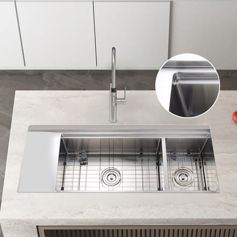 Kitchen Sink With Cutting Board And Drain