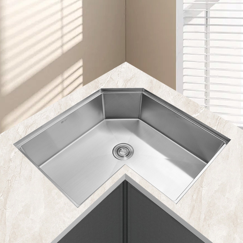 Double-basin Corner Kitchen Sink