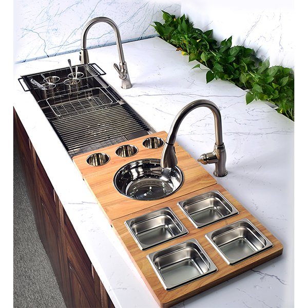 Rectangular Stainless Steel Trough Sink With  Accessories