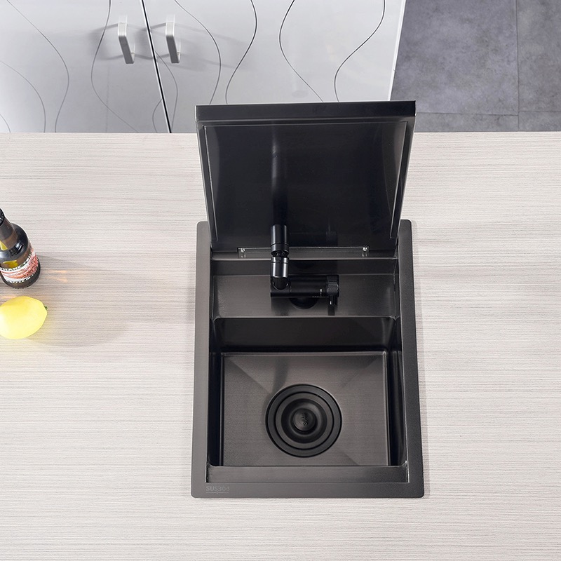 concealed kitchen flat sink makes a great sense of modern kitchen