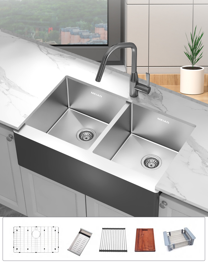 Farmhouse Flat Apron Front Kitchen Sink