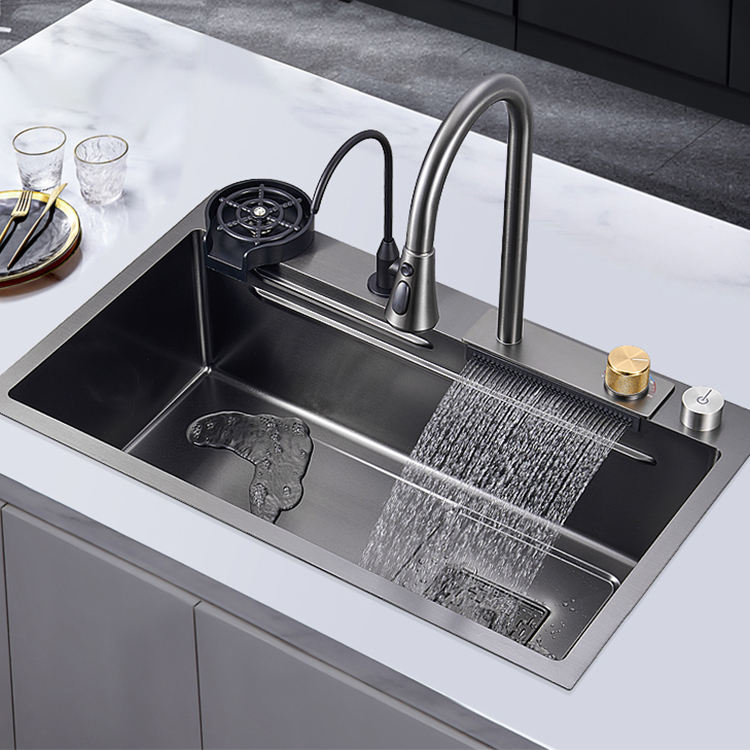 smart waterfall workstation kitchen sink