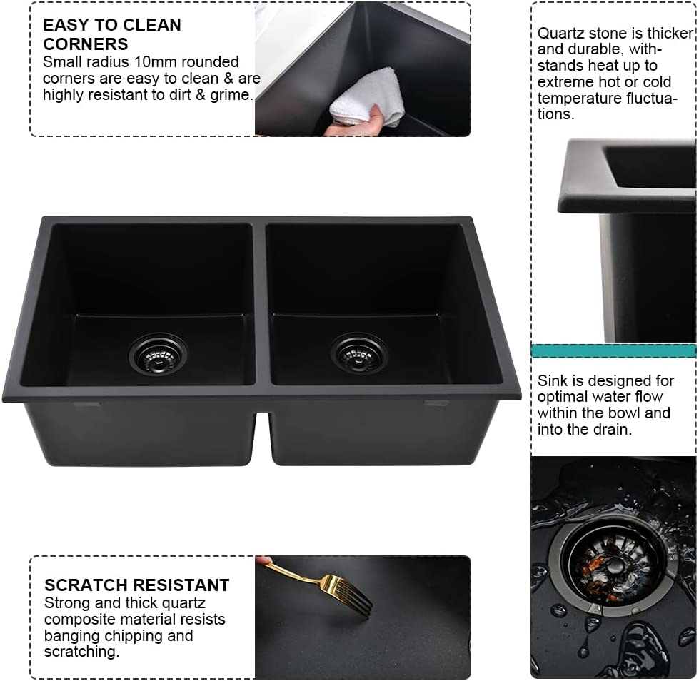 High-capacity Double Equal Bowl Kitchen Sink